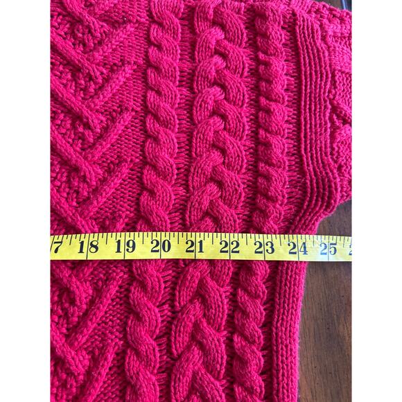 Lauren Ralph Lauren Deep RED Cableknight Sweater - Picture 5 of 6